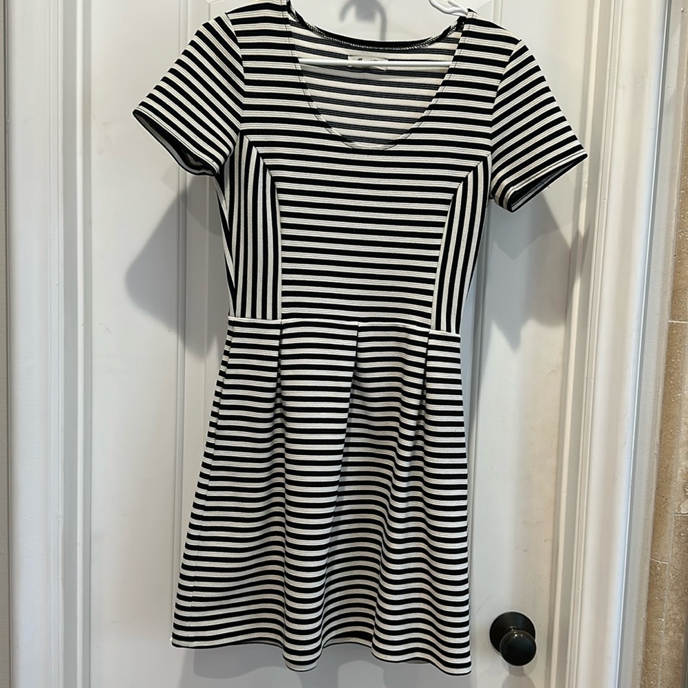 Maxwell Black and White Stripe Dress, Size 4